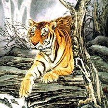 Оригинал схемы вышивки «Тигр» (№573369)