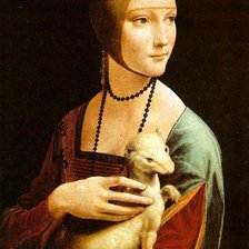 Оригинал схемы вышивки «Дама с горностаем, Леонардо да Винчи» (№580705)
