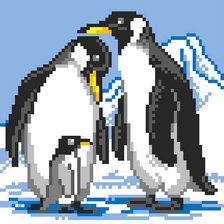 Схема вышивки «Подушка с пингвинами»