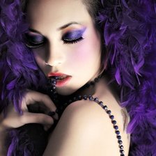 Схема вышивки «девушка в фиолетовом»