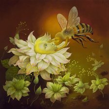 Схема вышивки «Пчелка на цветке»