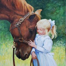 Схема вышивки «Лошадь и ребенок»