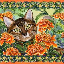 Оригинал схемы вышивки «кошачий портрет» (№589831)