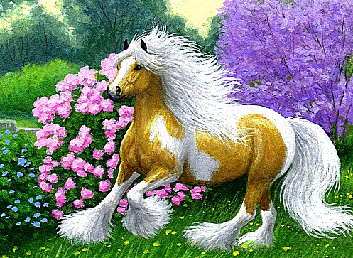 Красавица-лошадка - лошади, пейзаж, животные - оригинал
