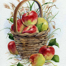 Схема вышивки «корзинка яблок»