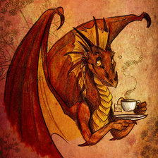 Схема вышивки «Драконье чаепитие»