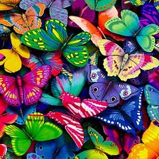 Оригинал схемы вышивки «разноцветные бабочки» (№595219)