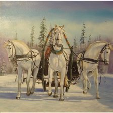 Схема вышивки «три белых коня,эх три белых коня...»