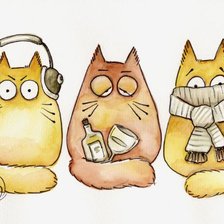 Схема вышивки «Серия"Коты"художницы Марии Ван Брюгген»
