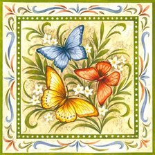Оригинал схемы вышивки «Подушка бабочки» (№597760)