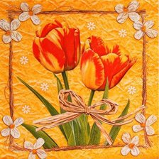 Схема вышивки «Подушка тюльпаны»