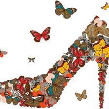 Схема вышивки «туфелька из бабочек»