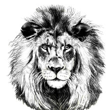 Схема вышивки «лев ,монохром»