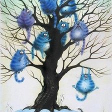 Схема вышивки «Синие коты.»