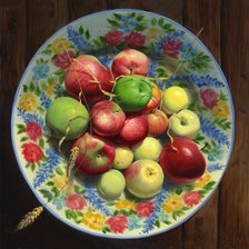 Схема вышивки «Тарелка с яблоками»