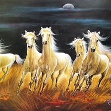 Схема вышивки «кони в ночи»