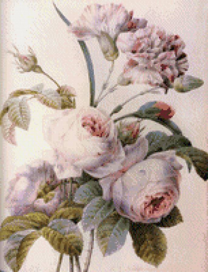 Винтажный букет - розы, винтаж, цветы - предпросмотр