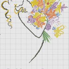 Оригинал схемы вышивки «Девушка с цветами» (№613440)