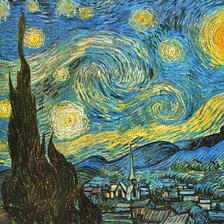 Оригинал схемы вышивки «Ван Гог. Звездная ночь (2)» (№615417)
