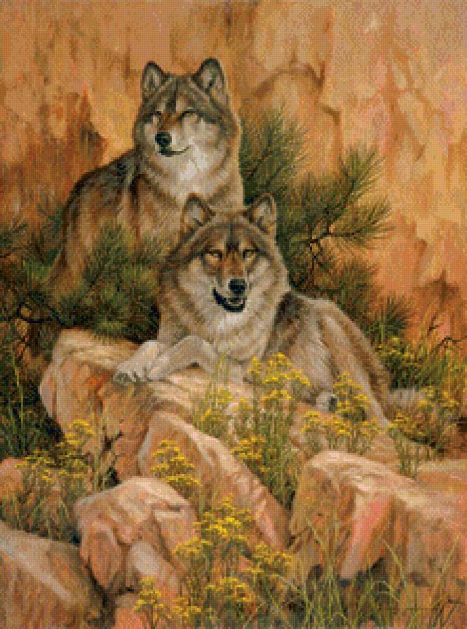 Волки - волки, картина, животные - предпросмотр