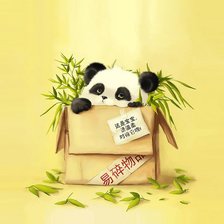 Схема вышивки «Панда в коробке»