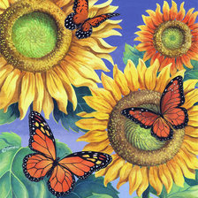 Оригинал схемы вышивки «цветы и бабочки» (№618793)