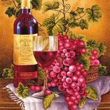 Оригинал схемы вышивки «натюрморт с виноградом» (№621478)