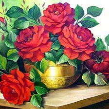 Оригинал схемы вышивки «Красные розы» (№622456)