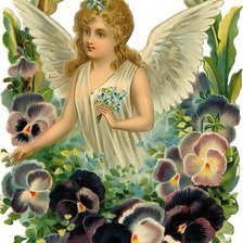 Схема вышивки «ангел в цветочках»