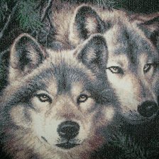 Оригинал схемы вышивки «Волки» (№628488)