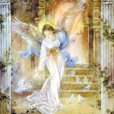 Схема вышивки «ангел с голубями»