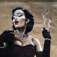 Схема вышивки «Дама с сигаретой»