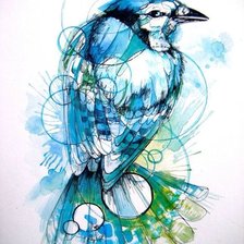 Оригинал схемы вышивки «Голубая птица» (№629937)