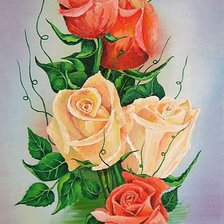 Оригинал схемы вышивки «букет роз» (№630495)