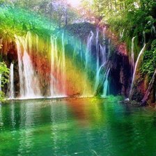 Схема вышивки «радуга в водопаде»