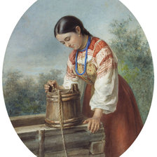 Схема вышивки «Девушка у колодца»