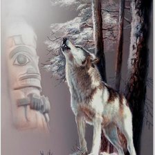 Оригинал схемы вышивки «волк» (№635340)