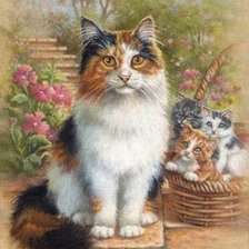 Схема вышивки «кошачье семейство»