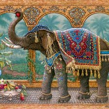 Оригинал схемы вышивки «Слон - красавец» (№637514)
