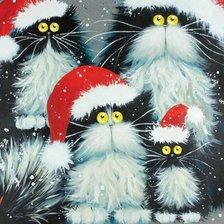 Схема вышивки «Санта-клаусы. Коты от Ким Хаскинс»