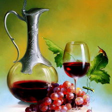 Оригинал схемы вышивки «Вино и виноград» (№638971)