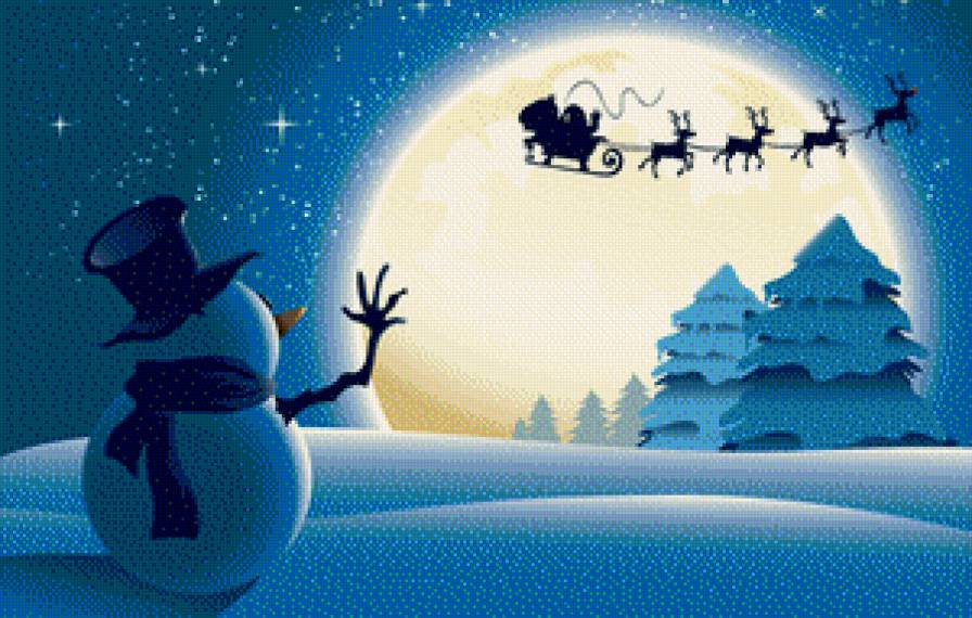 Новый Год - снеговик санта-клаус - предпросмотр