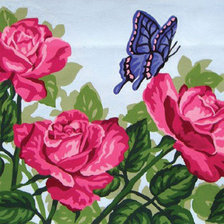 Схема вышивки «Бабочка и розы»