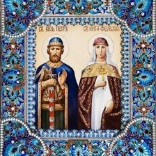 Оригинал схемы вышивки «Святые Пётр и Феврония (покровители семьи)» (№642604)
