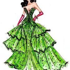 Схема вышивки «Девушка в зеленом»