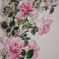 Оригинал схемы вышивки «Розы на решетке» (№648830)