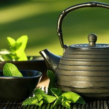 Схема вышивки «чайник с зелёном чаем»