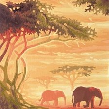 Оригинал схемы вышивки «триптих слоны» (№654163)