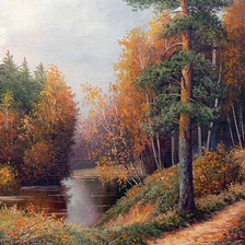 Оригинал схемы вышивки «Осенний лес» (№656560)