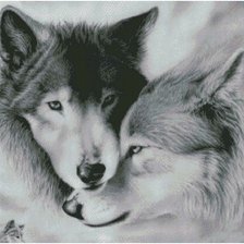Схема вышивки «волки»